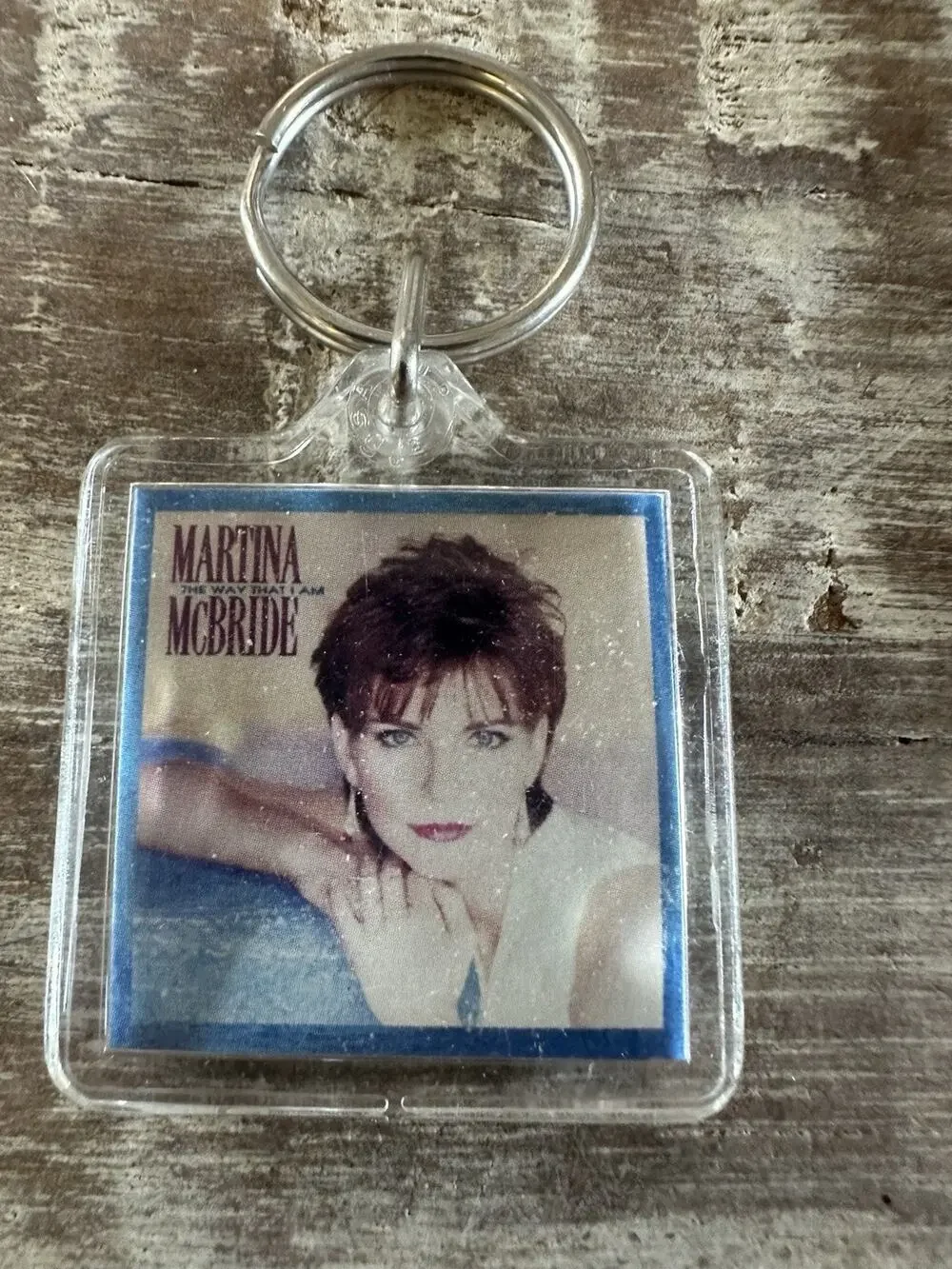 Vintage Keychain Martina McBride Key Ring Acrylic Fob Country Music Artist USA